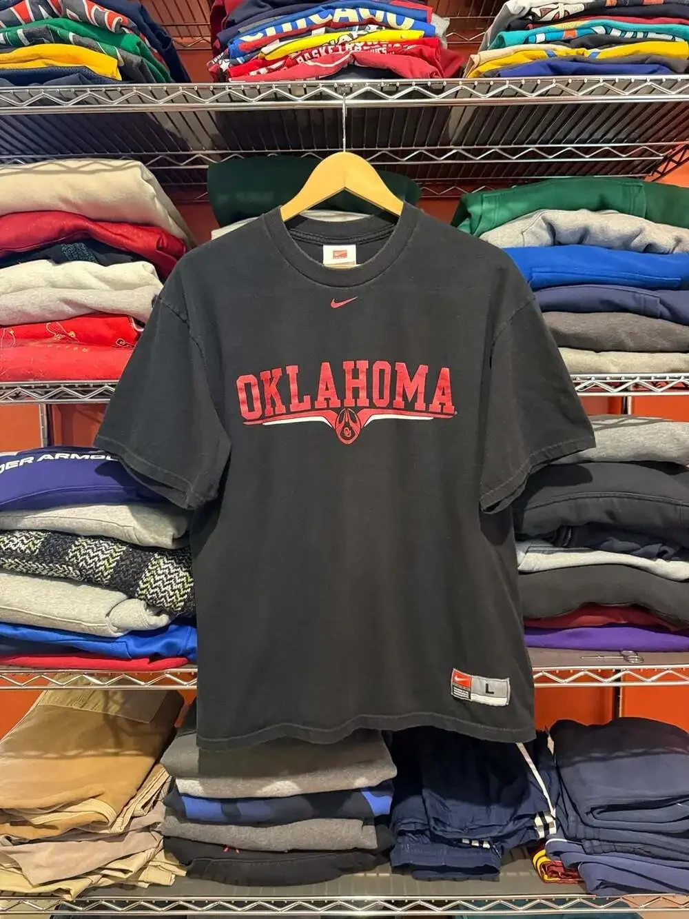 Vintage Y2K Nike Oklahoma Sooners Center Swoosh Football T-Shirt Men’s Large